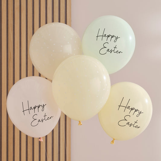 Pastel Happy Easter Balloons