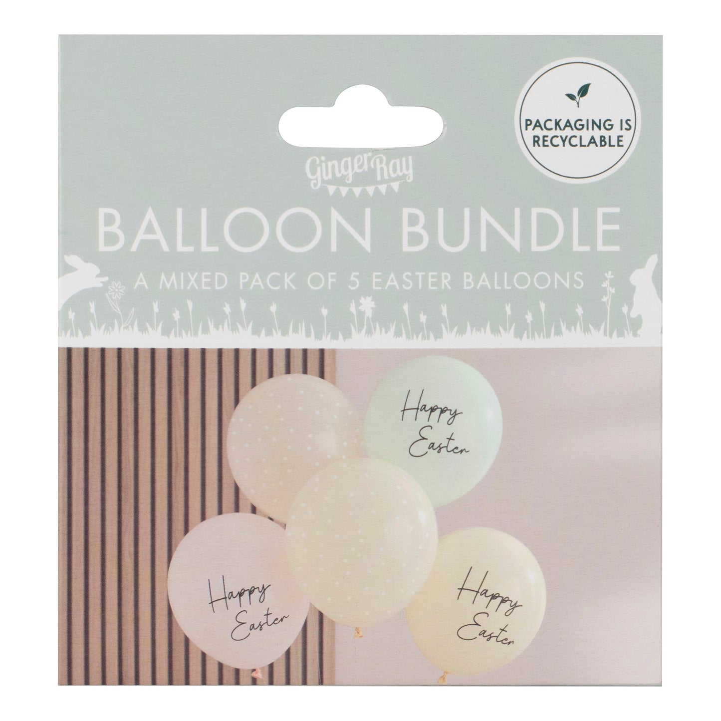 Pastel Happy Easter Balloons