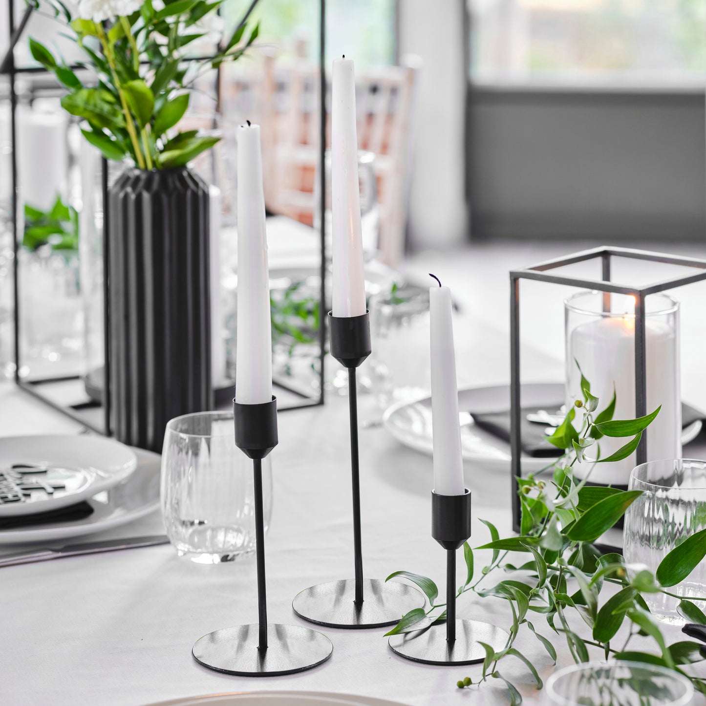 Matte Black Candle Holders