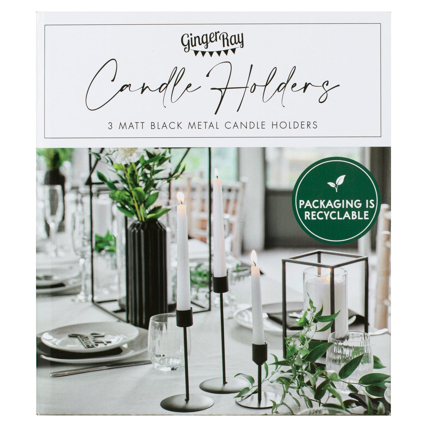 Matte Black Candle Holders