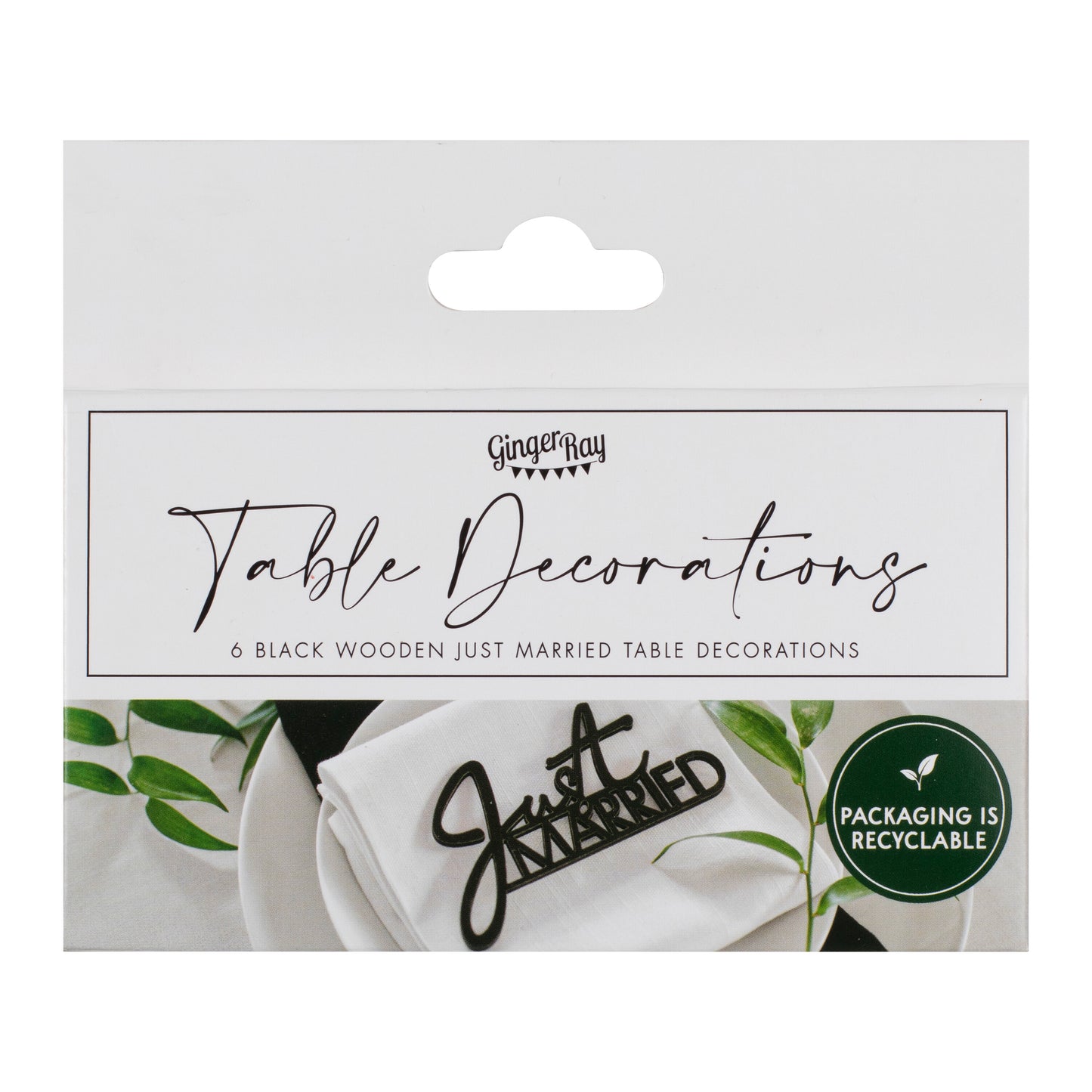 Black Wooden Just Married Table Sign