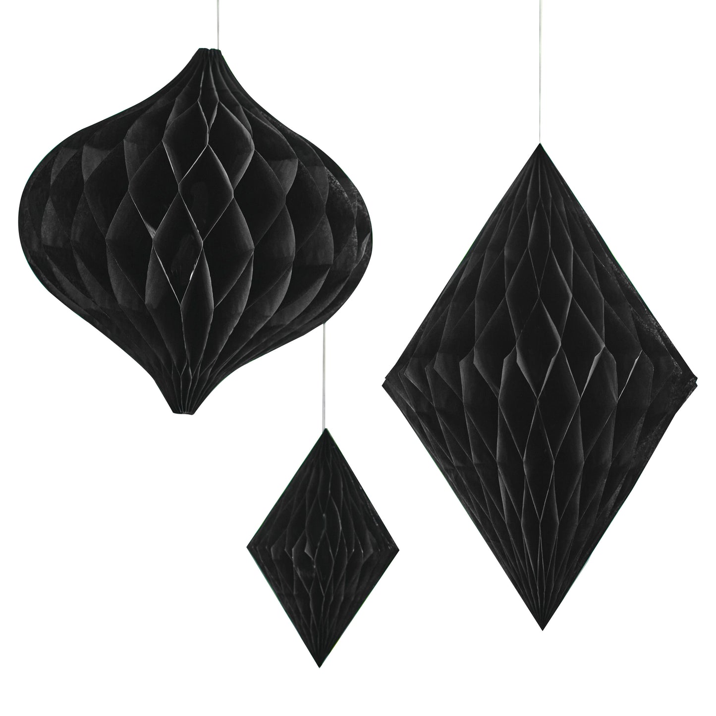 Black Honeycomb Paper Hanging Decorations