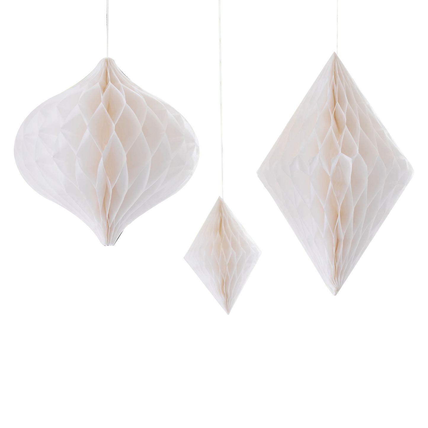 White Honeycomb Paper Hanging Decorations