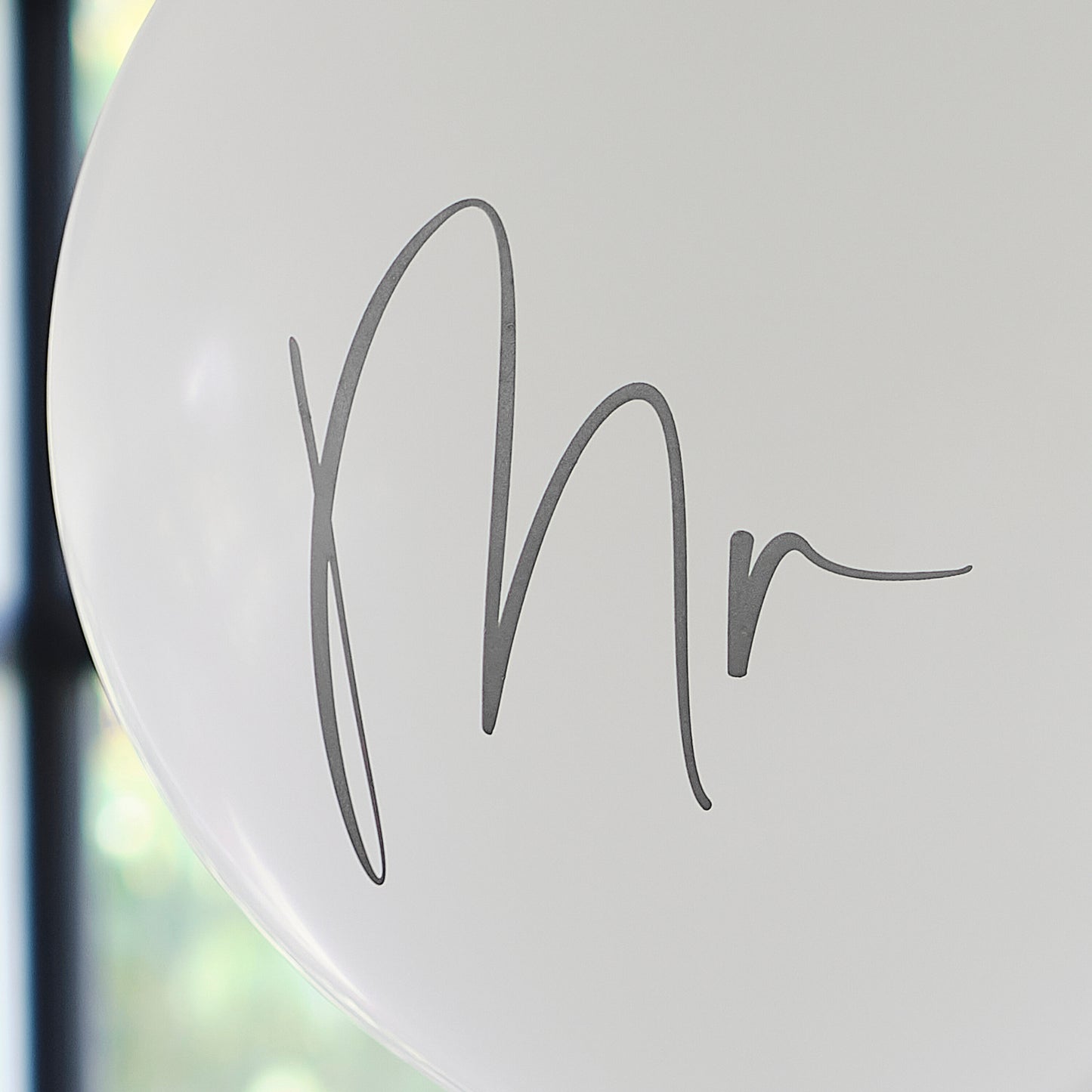 Black & White Mr Balloon with Black Balloon Tail