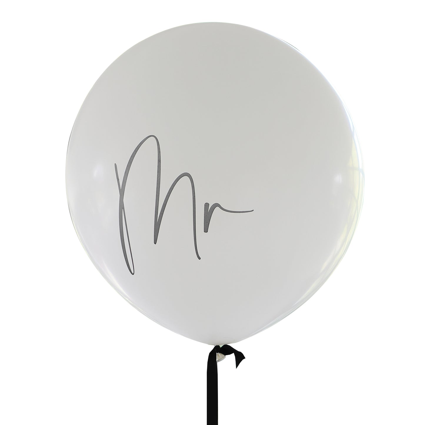 Black & White Mr Balloon with Black Balloon Tail