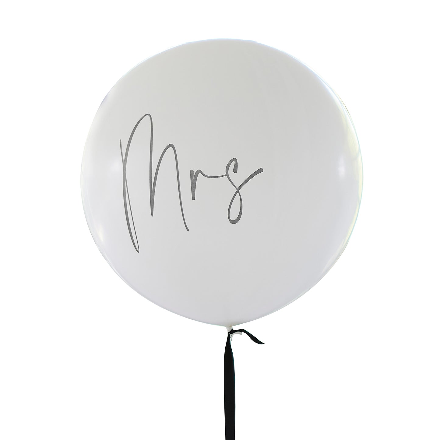Black & White Mrs Balloon with Black Balloon Tail