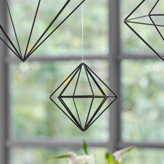Small Black Metal Geometric Hanging Decoration