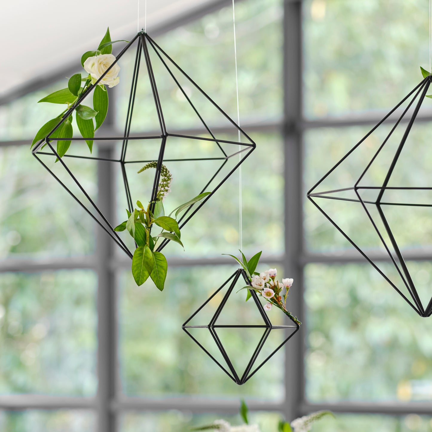 Small Black Metal Geometric Hanging Decoration
