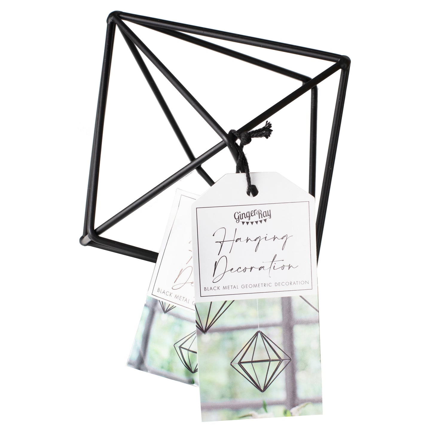 Small Black Metal Geometric Hanging Decoration