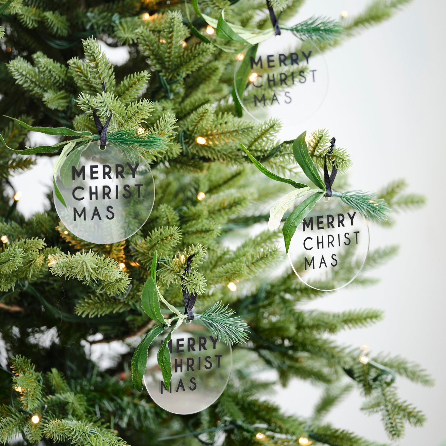 Merry Christmas Tree Decoration with Foliage