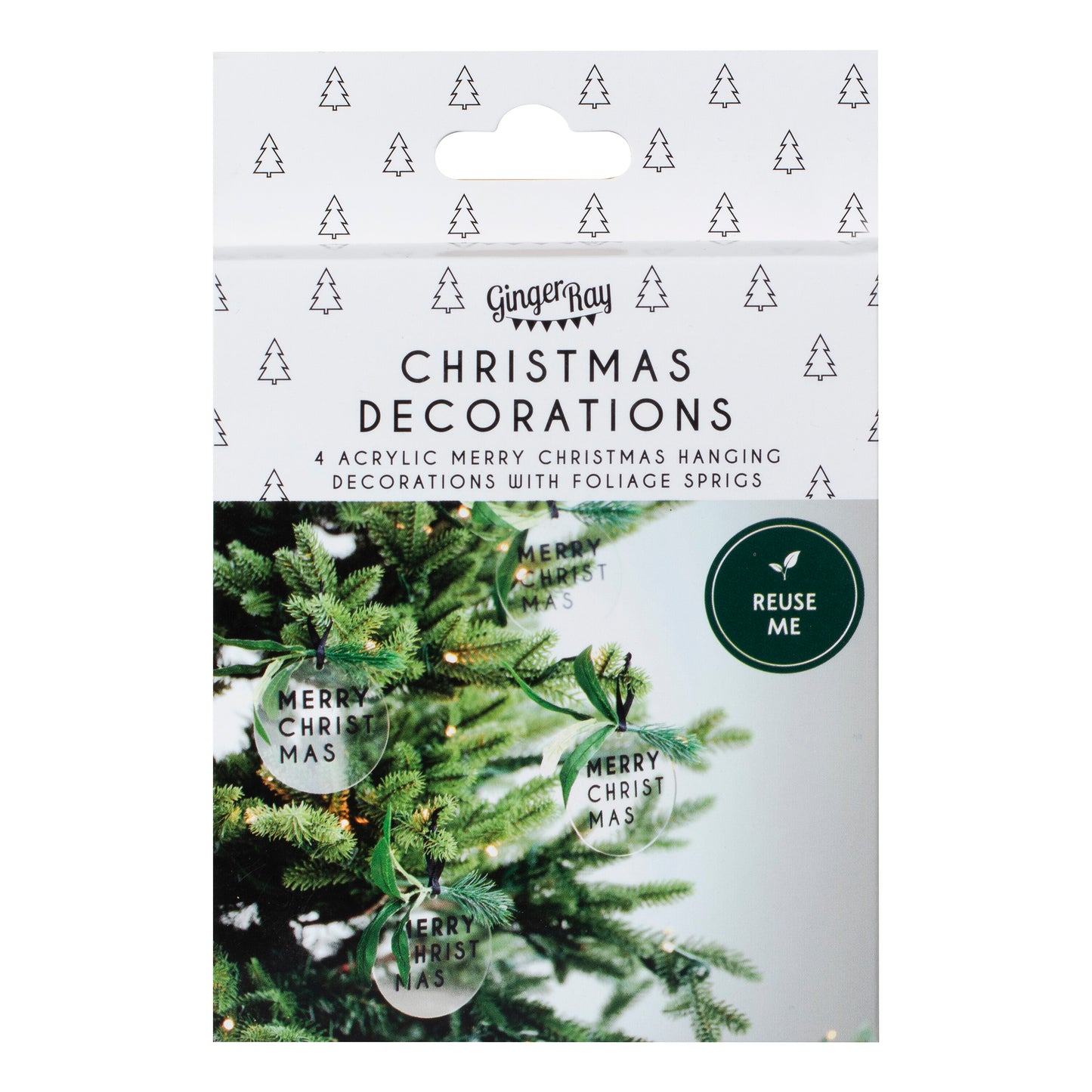 Merry Christmas Tree Decoration with Foliage