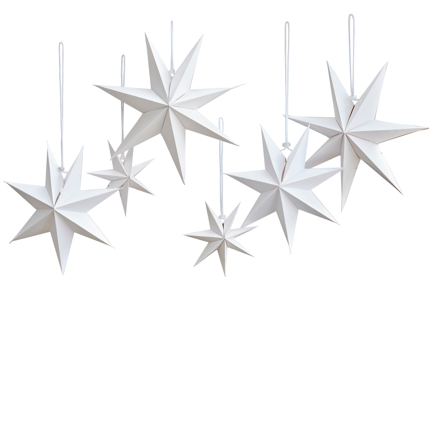 White Paper Stars Hanging Christmas Decoration