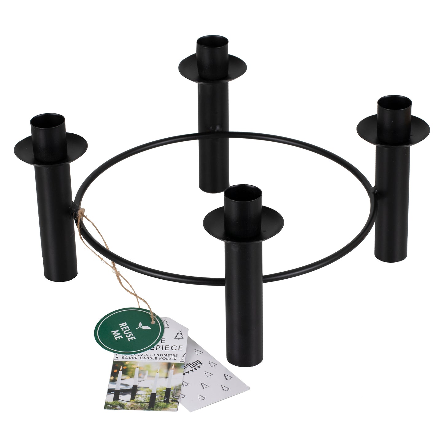 Black Christmas Candle Centrepiece