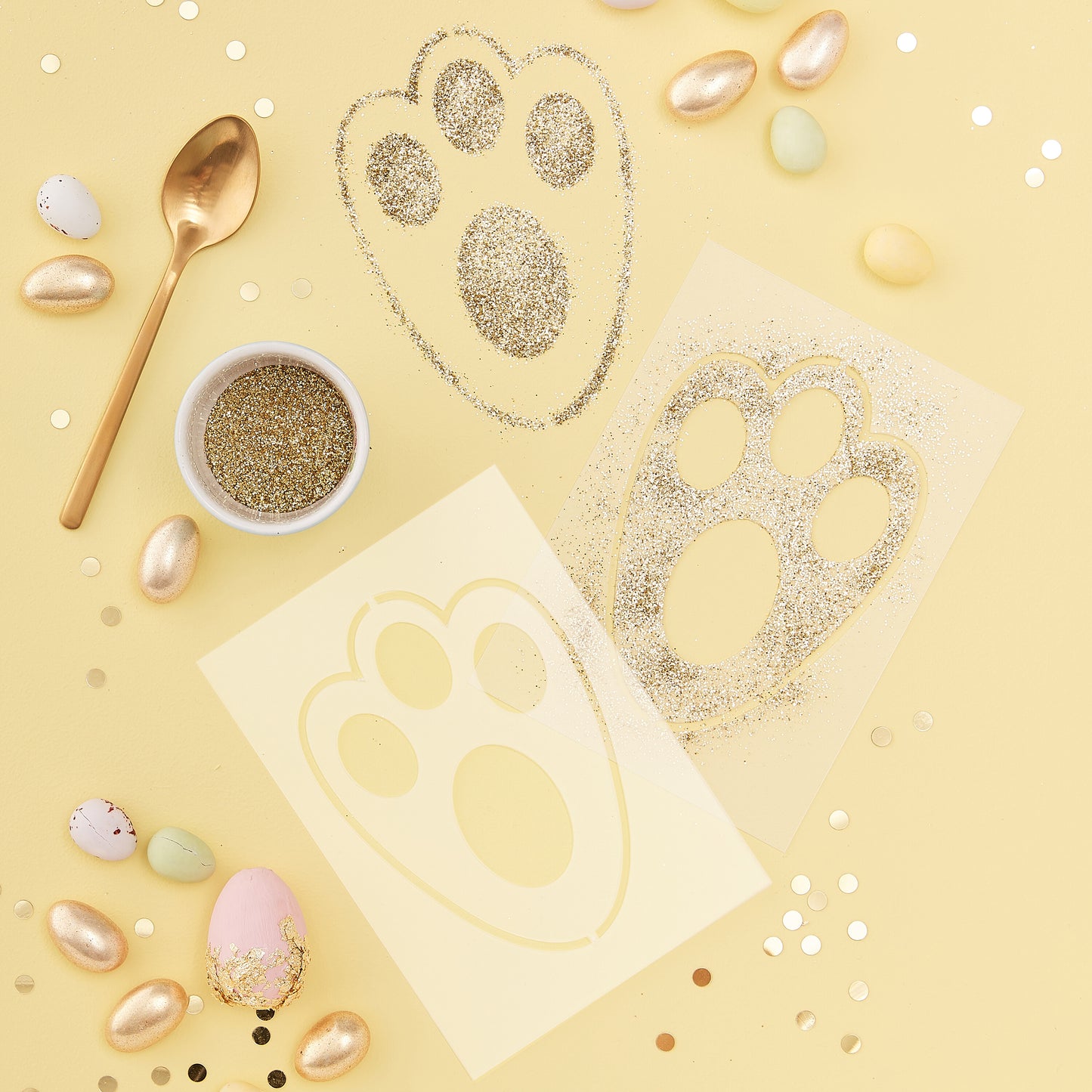 Easter Bunny Foot Print Stencil