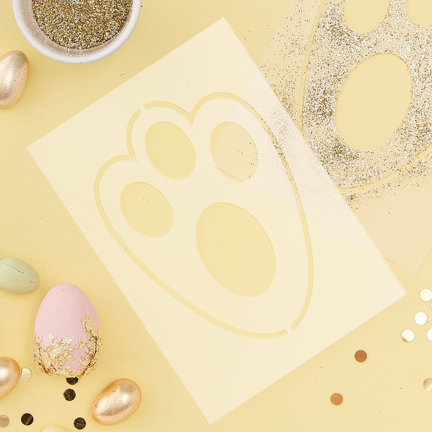 Easter Bunny Foot Print Stencil