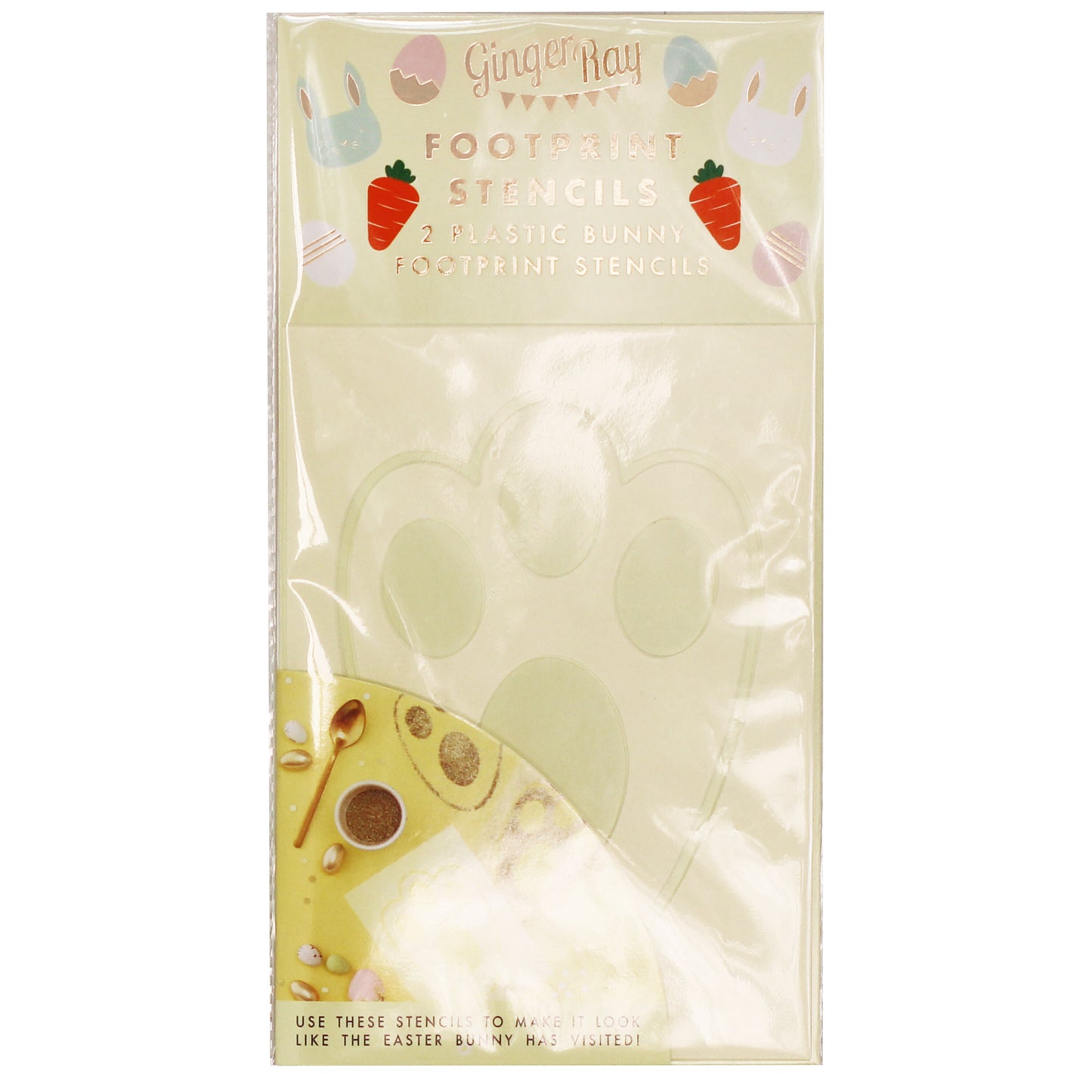 Easter Bunny Foot Print Stencil