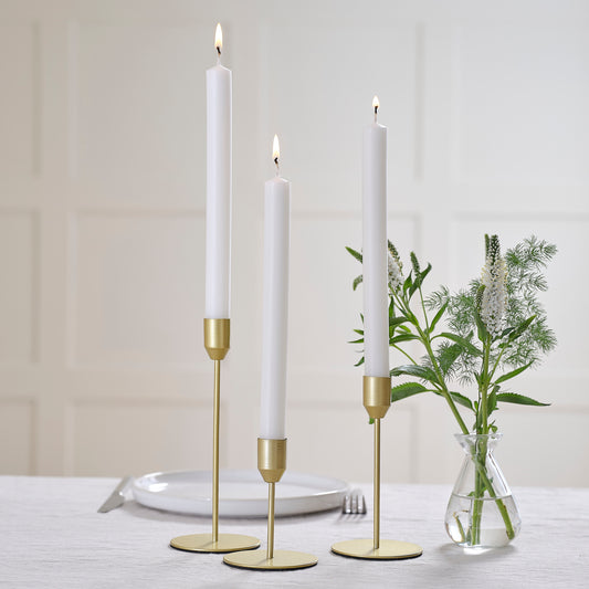 White Straight Dinner Candles