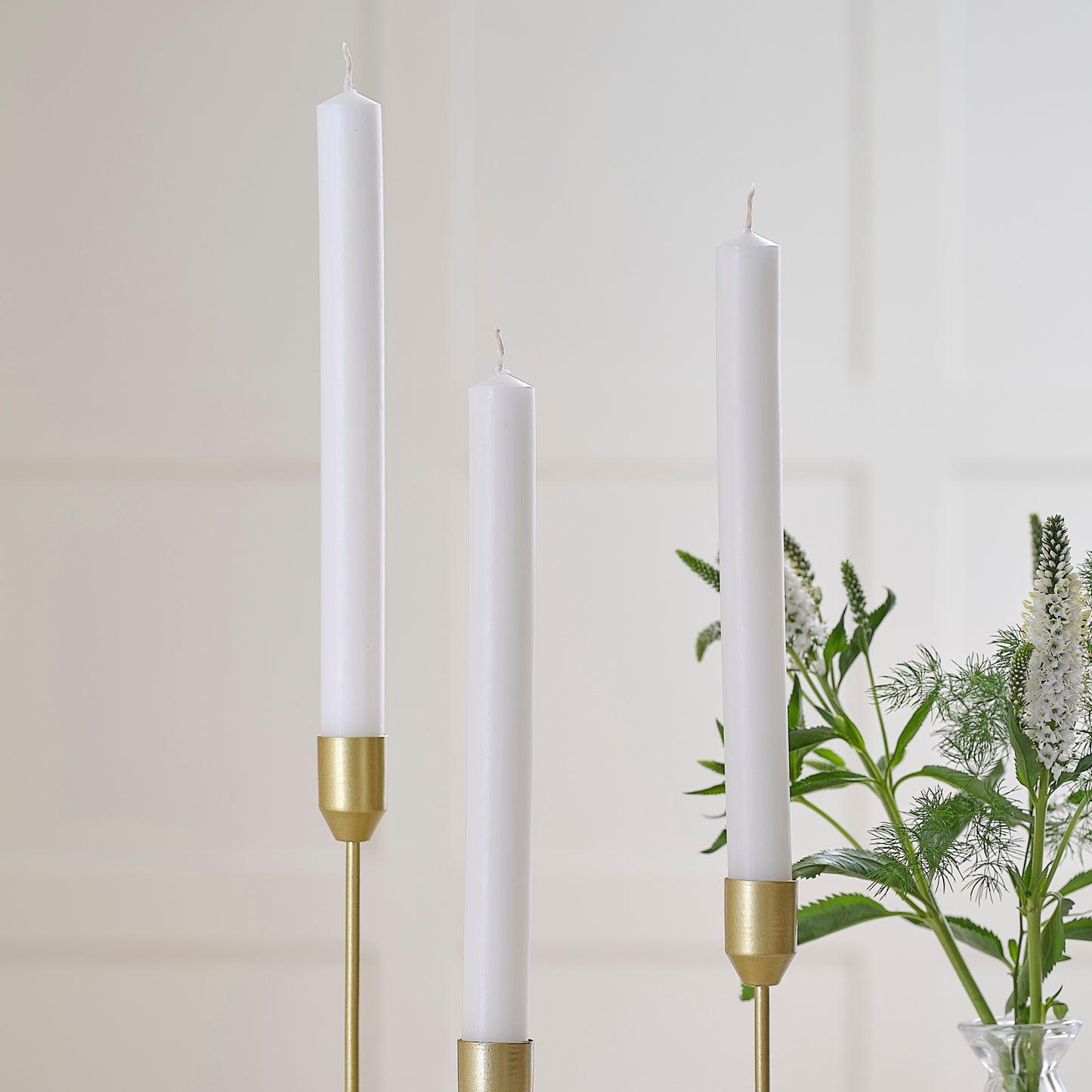 White Straight Dinner Candles