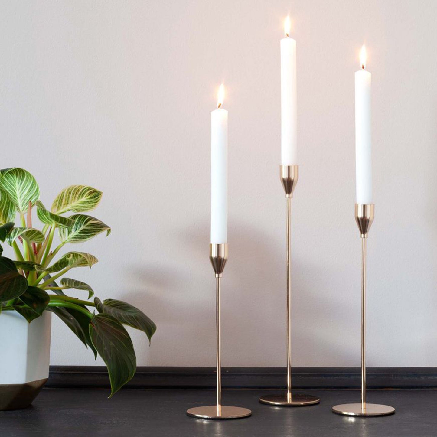 White Straight Dinner Candles