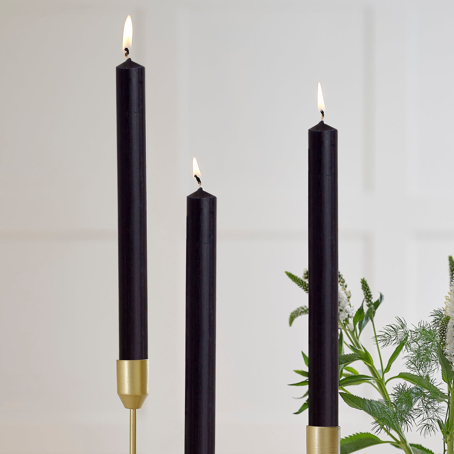 Black Straight Dinner Candles