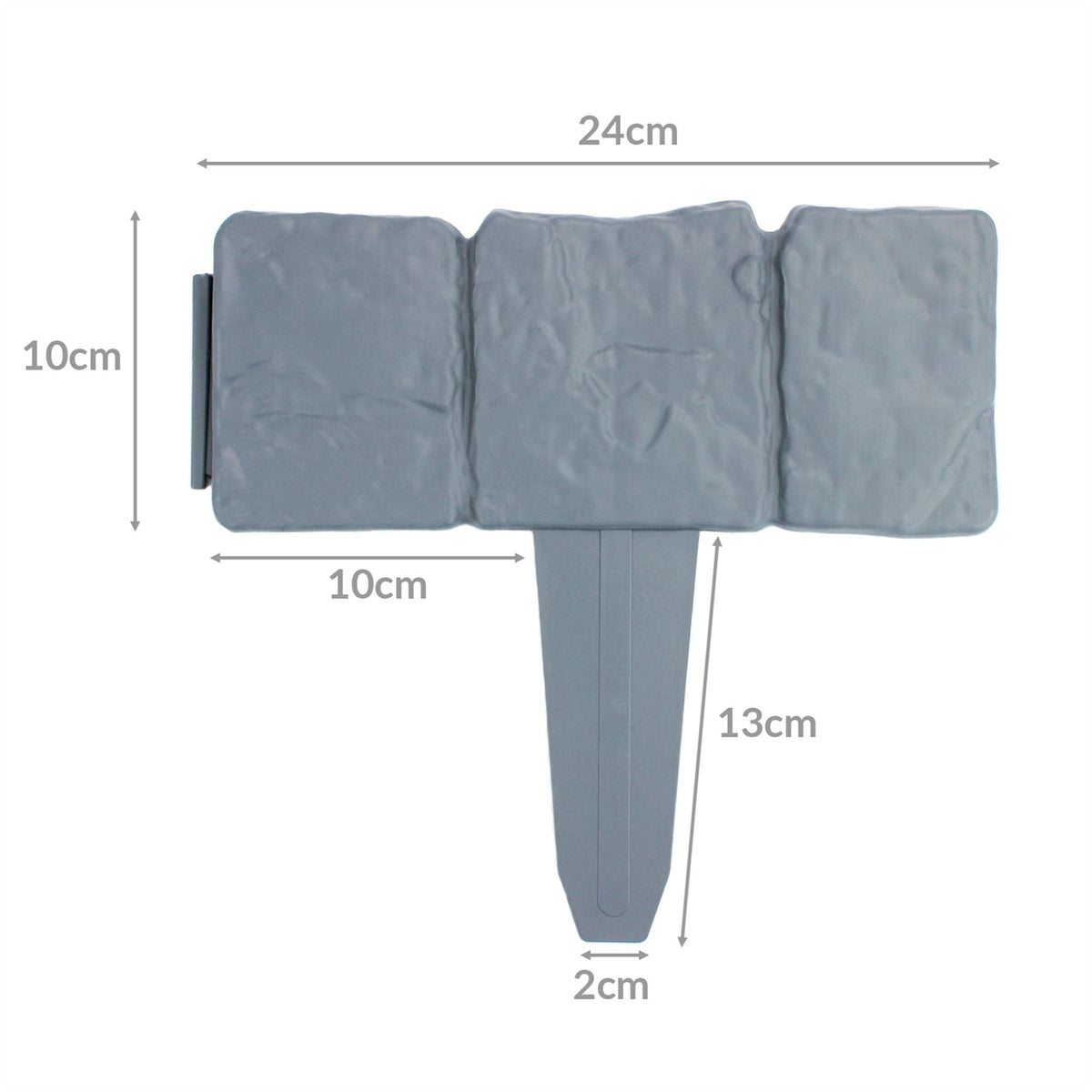 Stone Effect Lawn Edging Grey 5M - Pack of 20 | Pukkr	