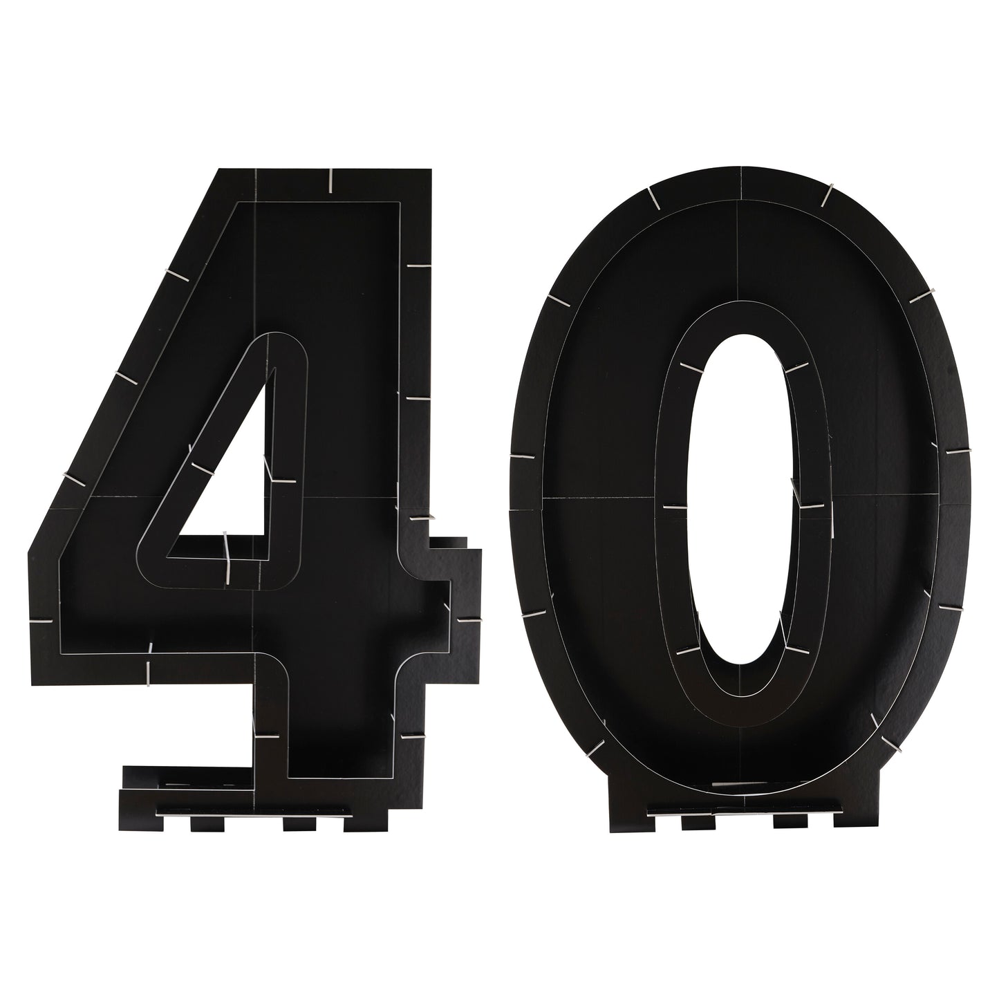 Black 40th Balloon Mosaic Frame Decoration