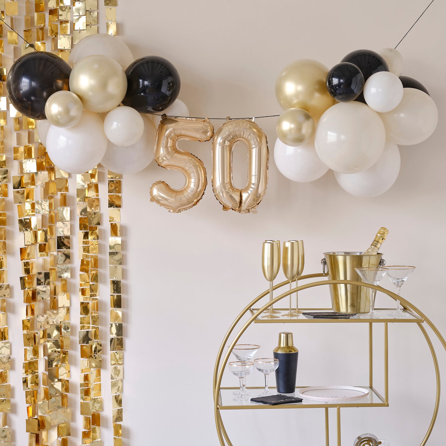 50th Birthday Milestone Balloon Bunting Decoration