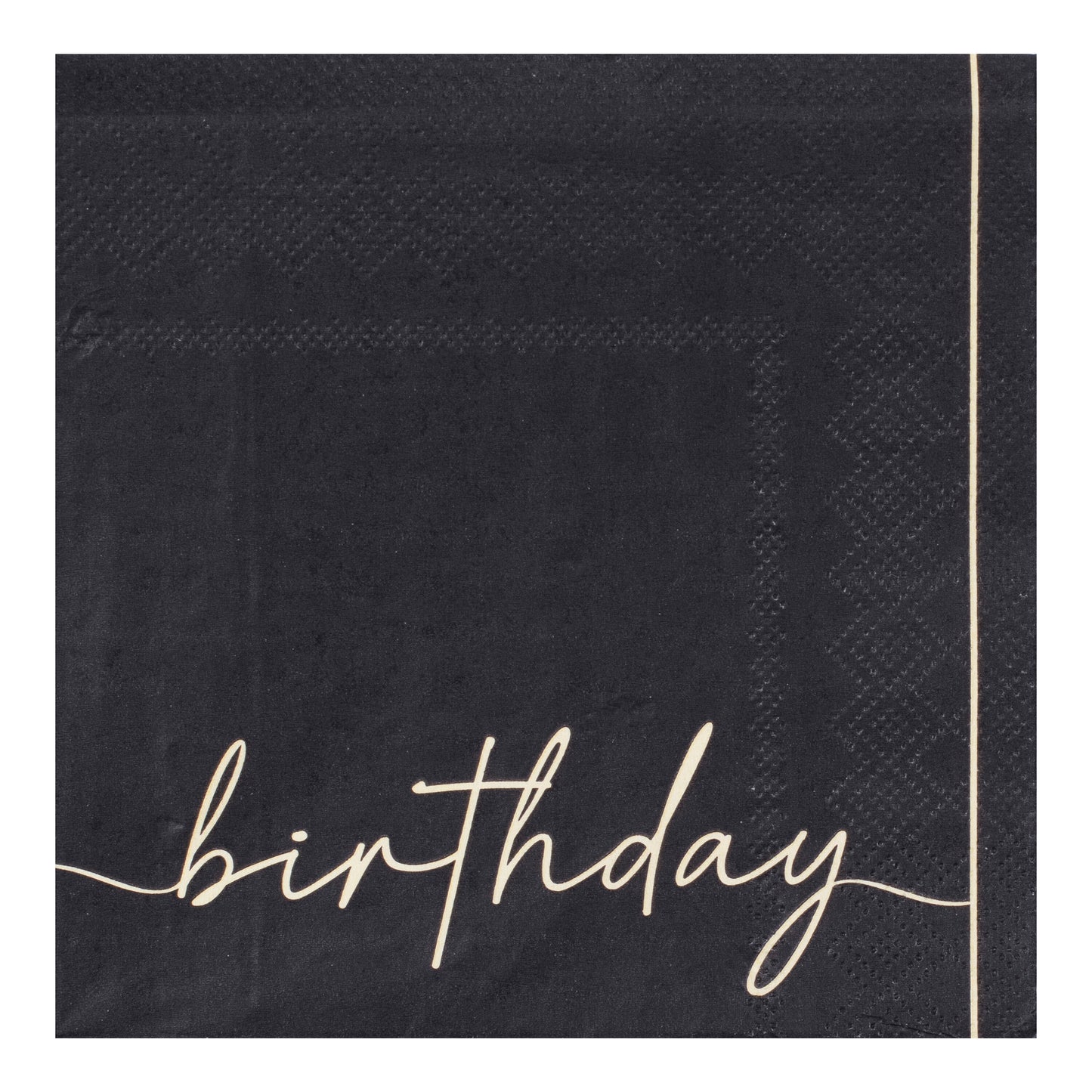 Nude and Black Happy Birthday Birthday Paper Party Napkins