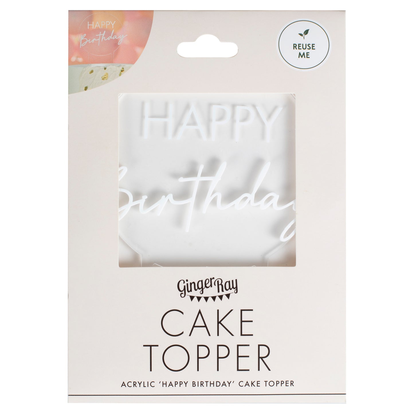 Acrylic Happy Birthday Cake Topper
