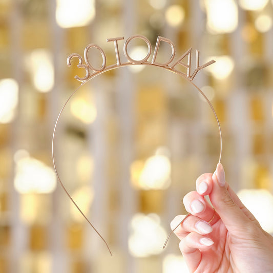 Champagne Gold 30th Birthday Headband