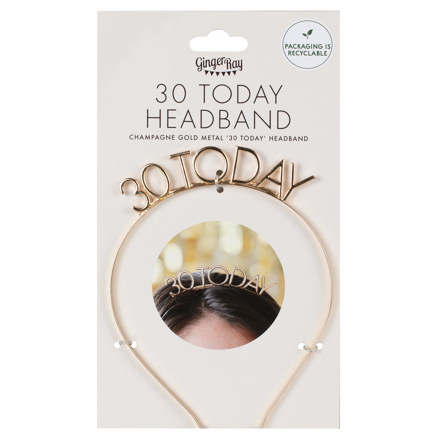 Champagne Gold 30th Birthday Headband
