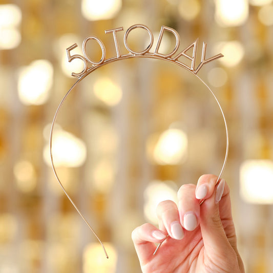 Champagne Gold 50th Birthday Headband