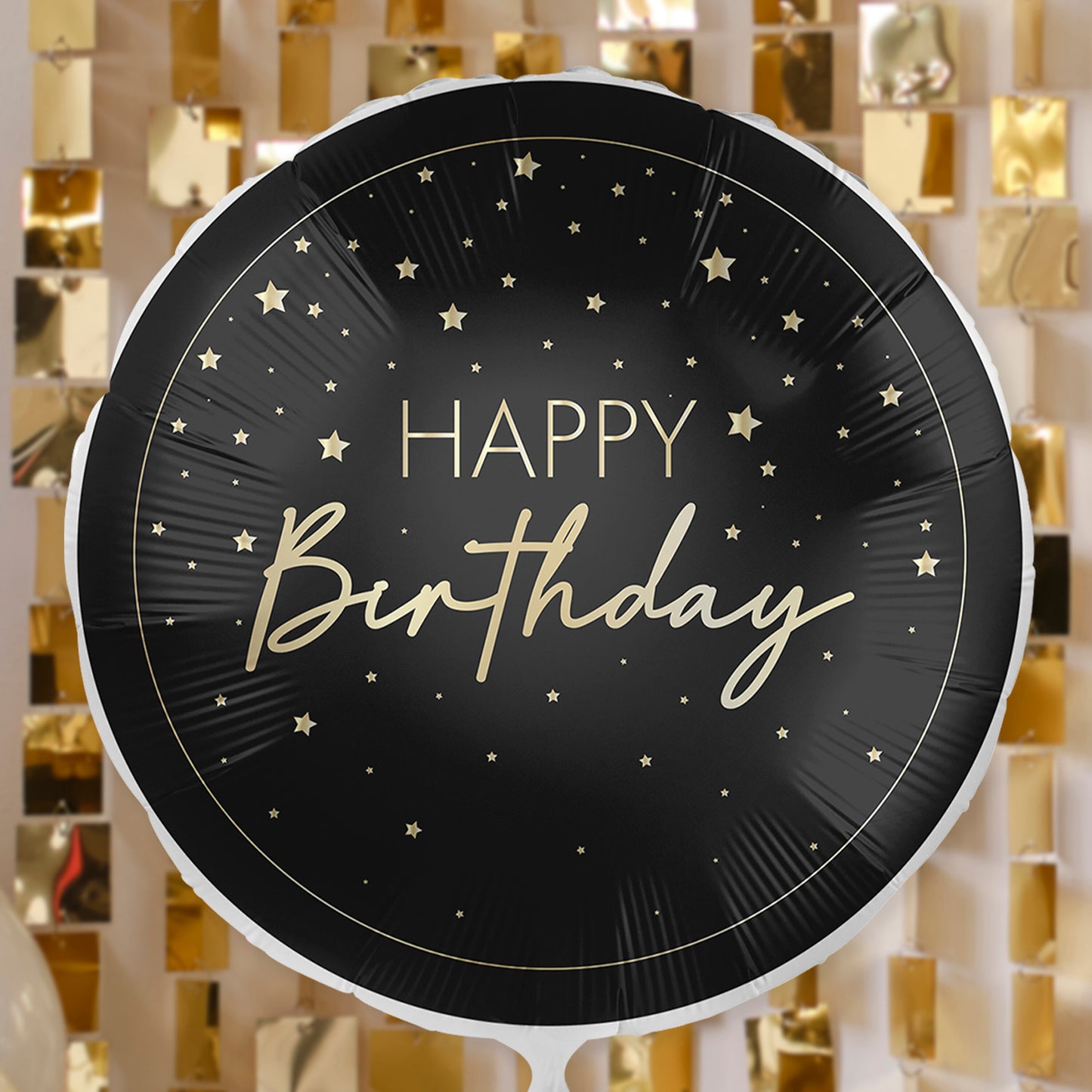 Black & Gold Foil Happy Birthday Balloon