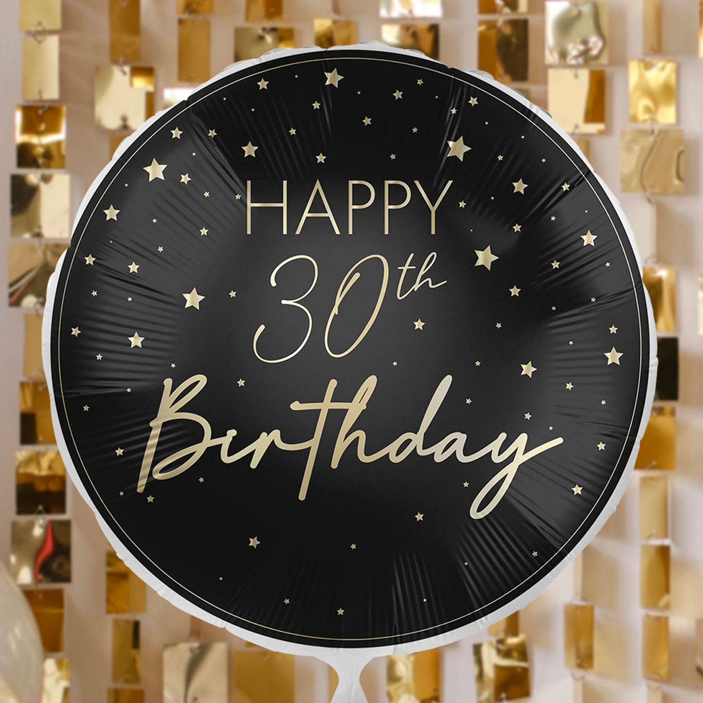 Black & Gold 30th Birthday Balloon