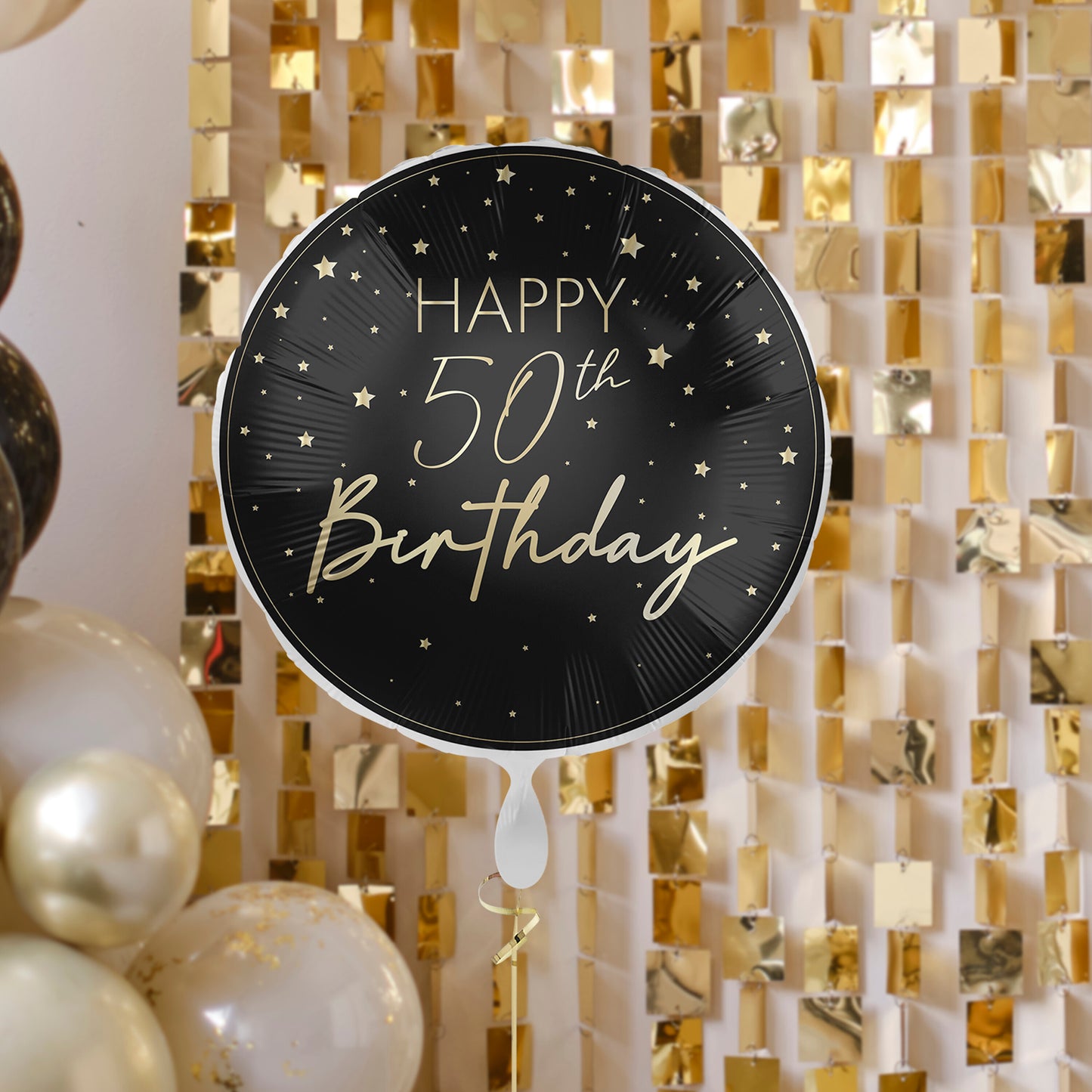 Black & Gold 50th Birthday Balloon