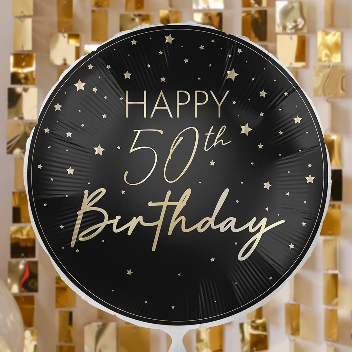 Black & Gold 50th Birthday Balloon