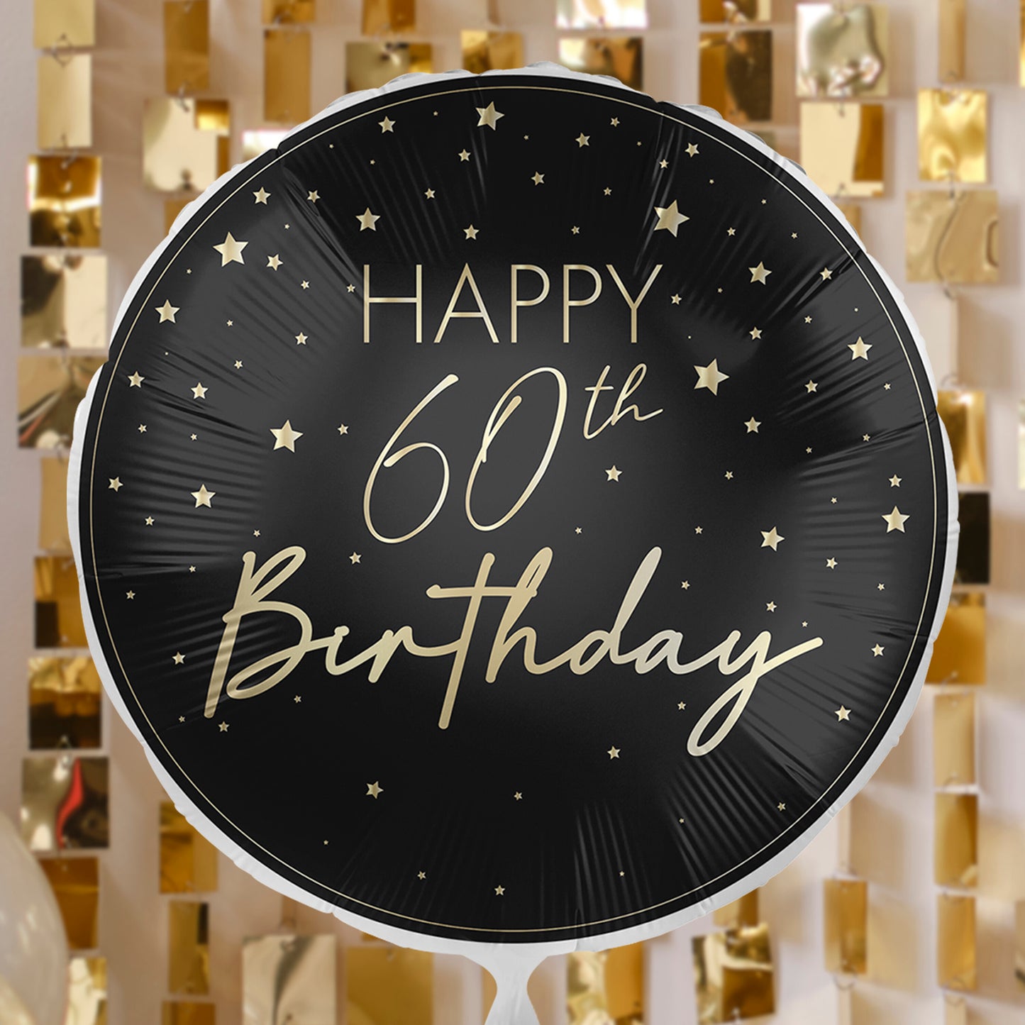 Black & Gold 60th Birthday Balloon