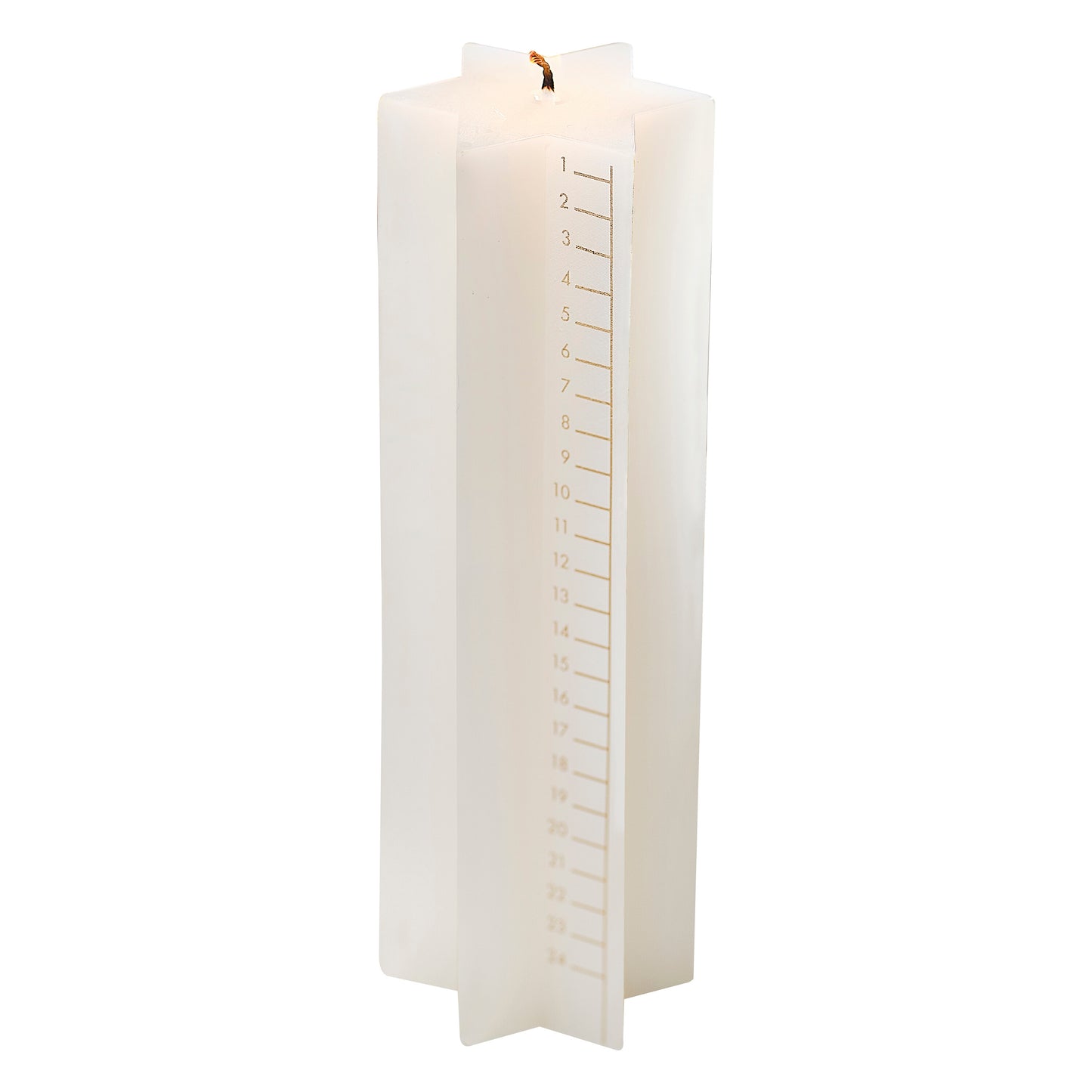 Cream Star Shaped Christmas Advent Calendar Candle