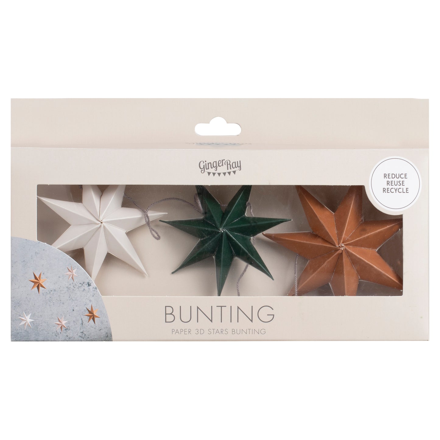 Paper Stars Christmas Bunting Decoration
