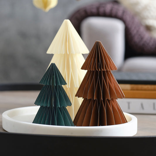 Warm Winter Paper Honeycomb Christmas Tree Decorations