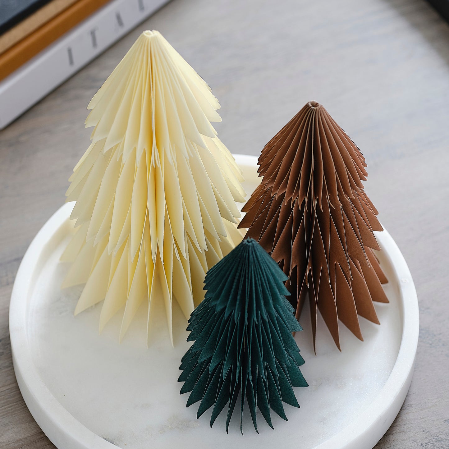 Warm Winter Paper Honeycomb Christmas Tree Decorations