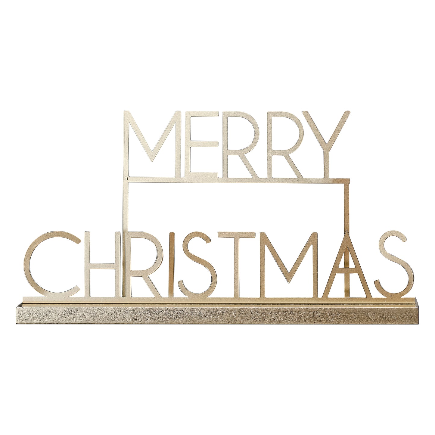Gold Metal Merry Christmas Sign