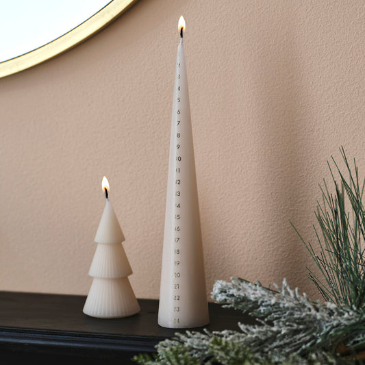 Cream and Gold Christmas Advent Calendar Candle