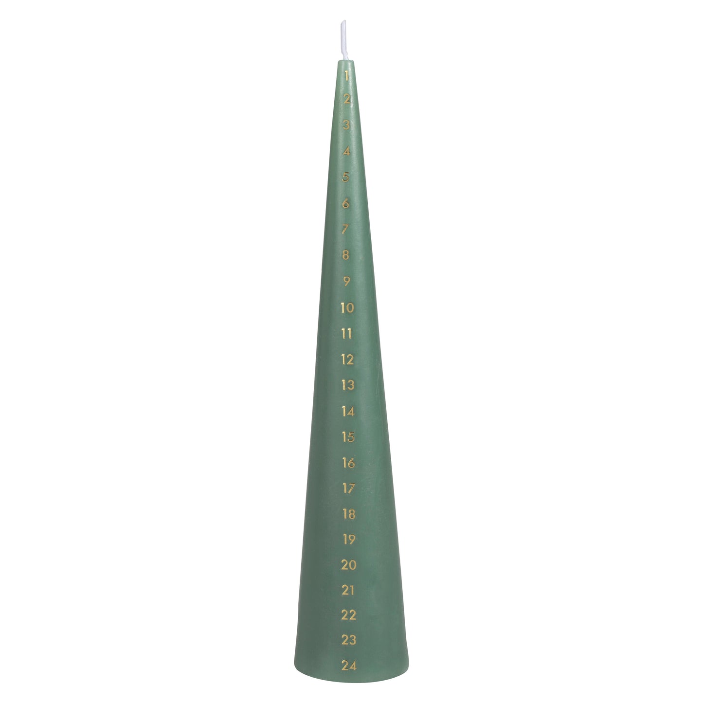 Green and Gold Christmas Advent Calendar Candle