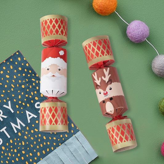 Mini Santa & Reindeer Christmas Crackers
