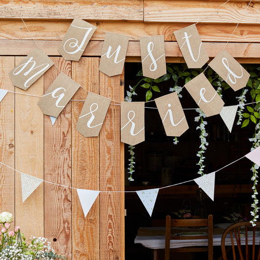 Just Married Hessian Burlap Bunting