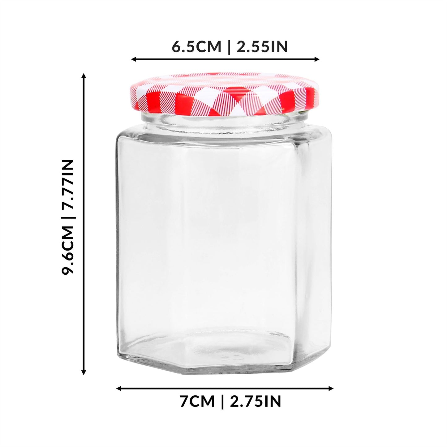 Hexagonal Mouth Glass Jam Jars - Set of 24 | M&W	