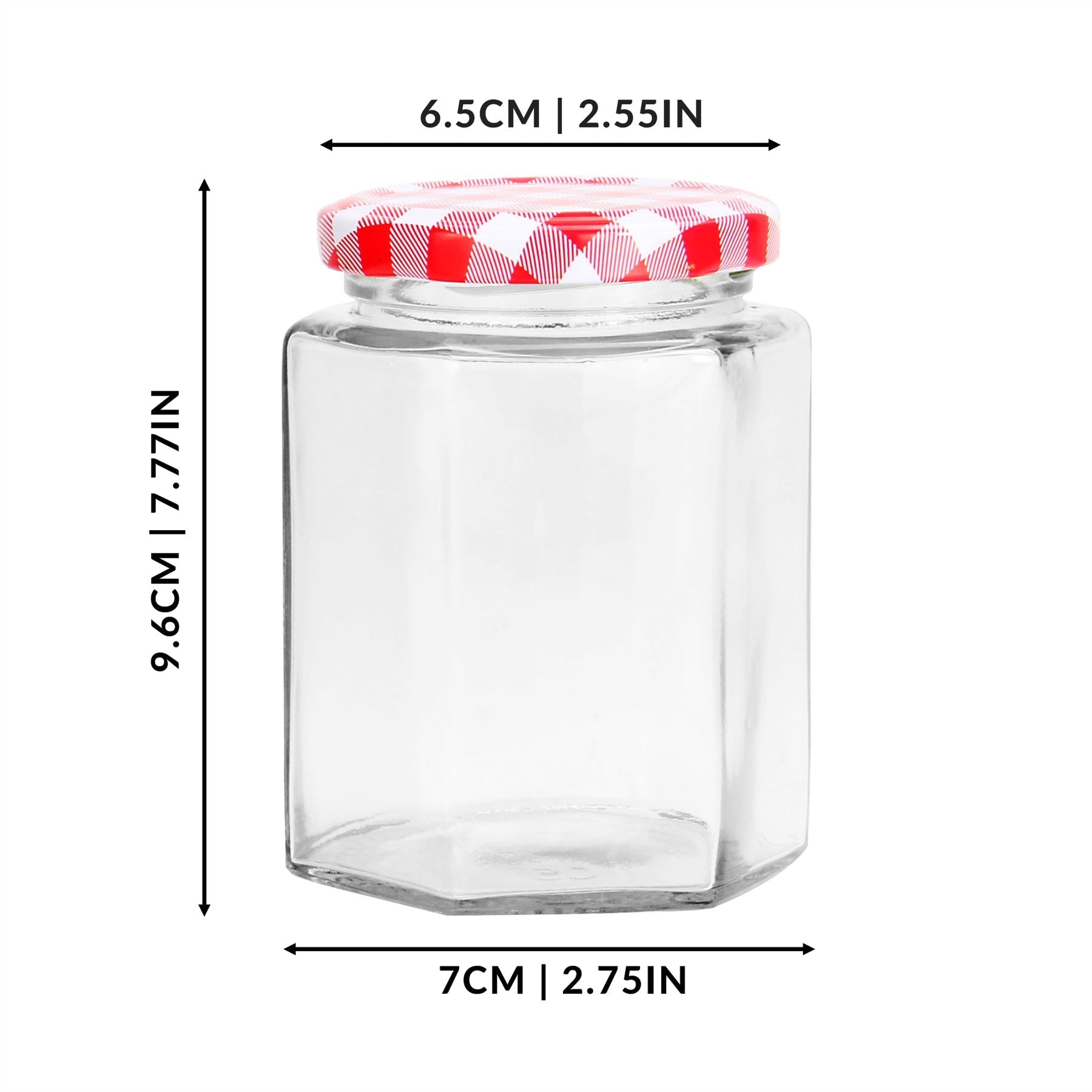 Hexagonal Mouth Glass Jam Jars - Set of 24 | M&W	