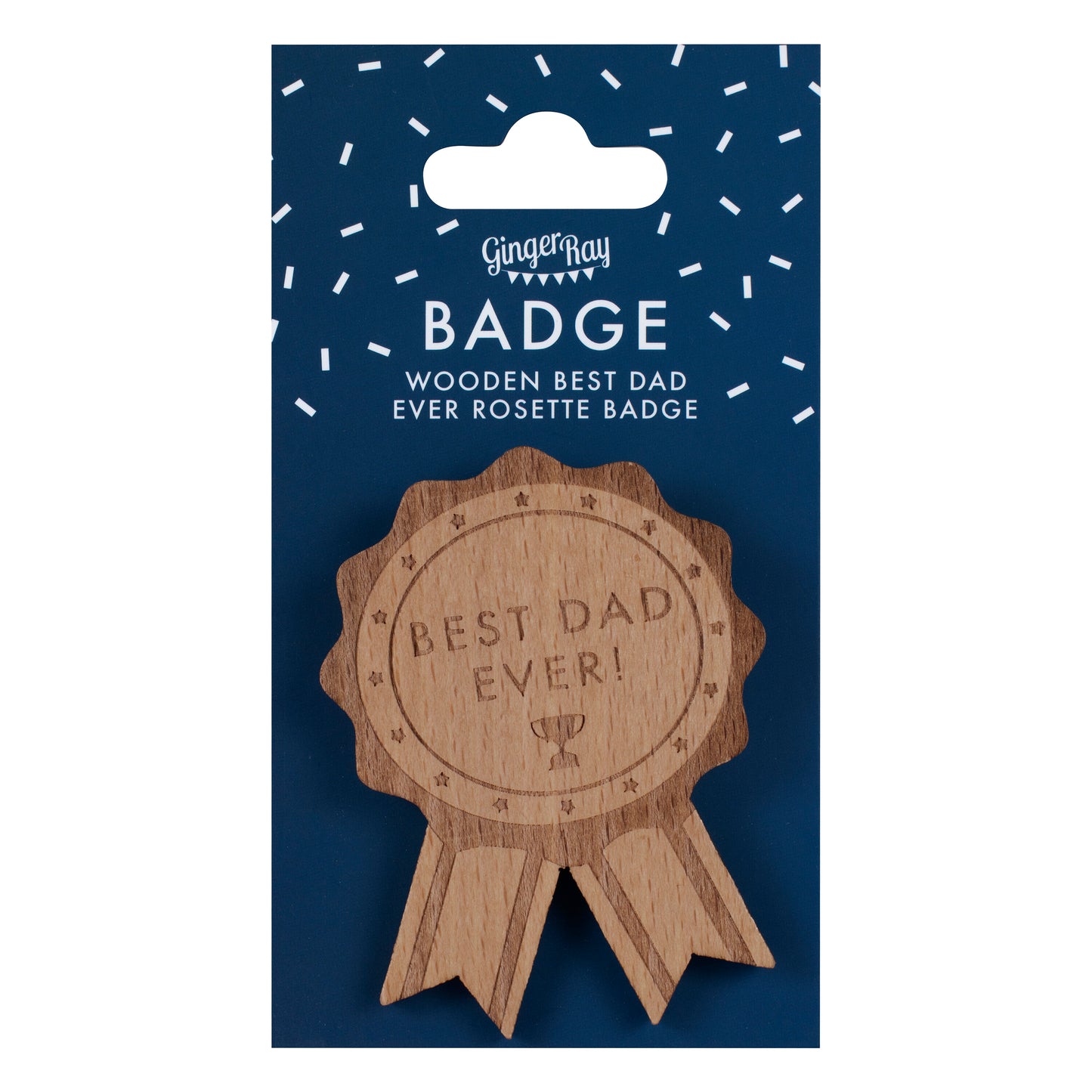 Wooden Best Dad Ever Father's Day Badge