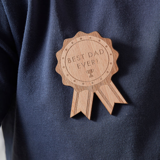 Wooden Best Dad Ever Father's Day Badge